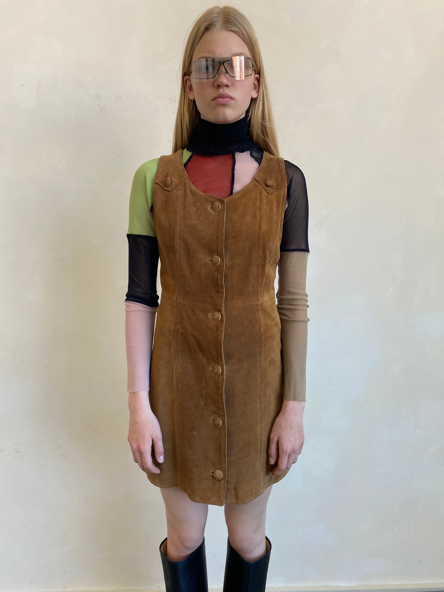 Suede Pinafore