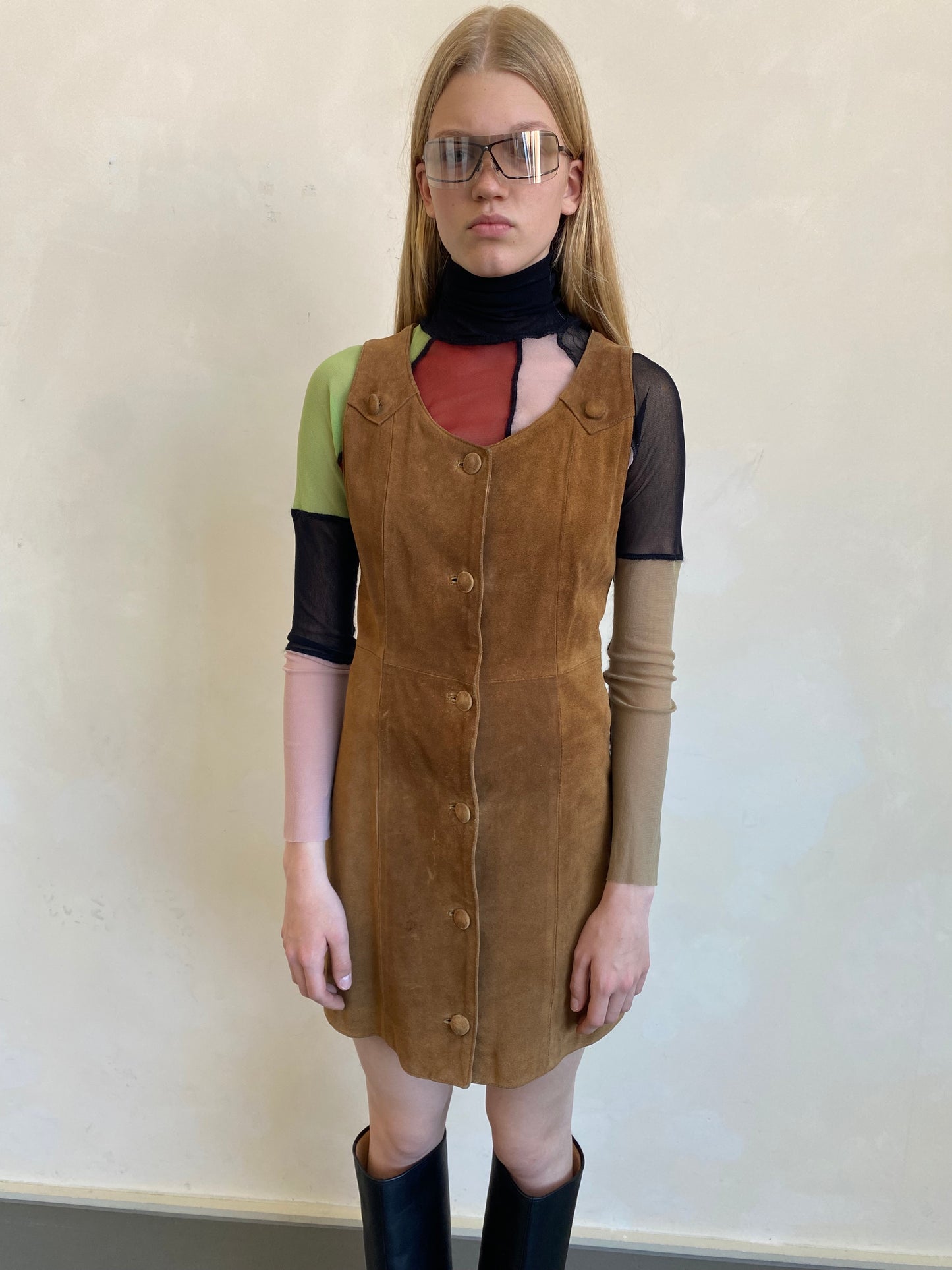 Suede Pinafore
