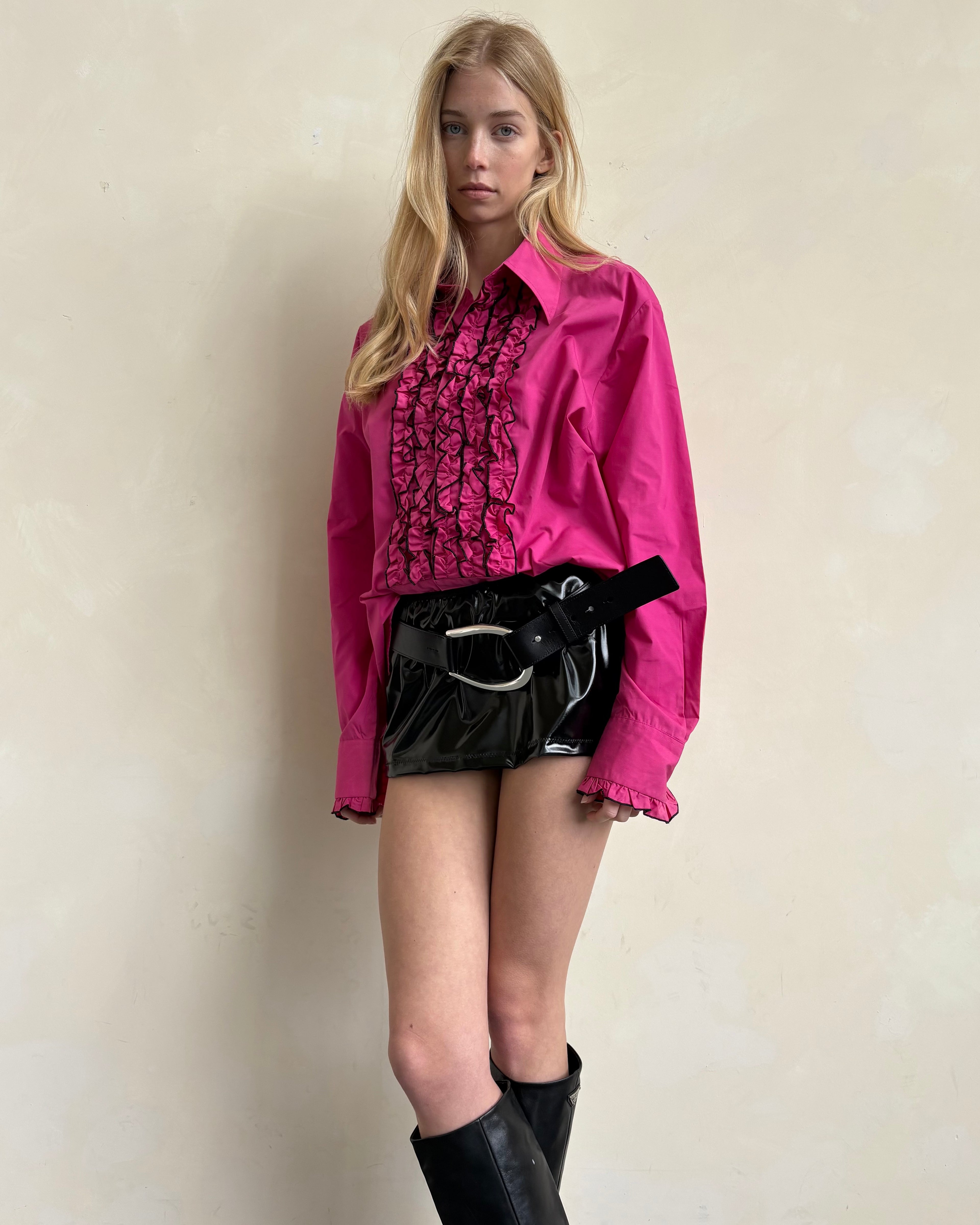 Pink Ruffled Blouse