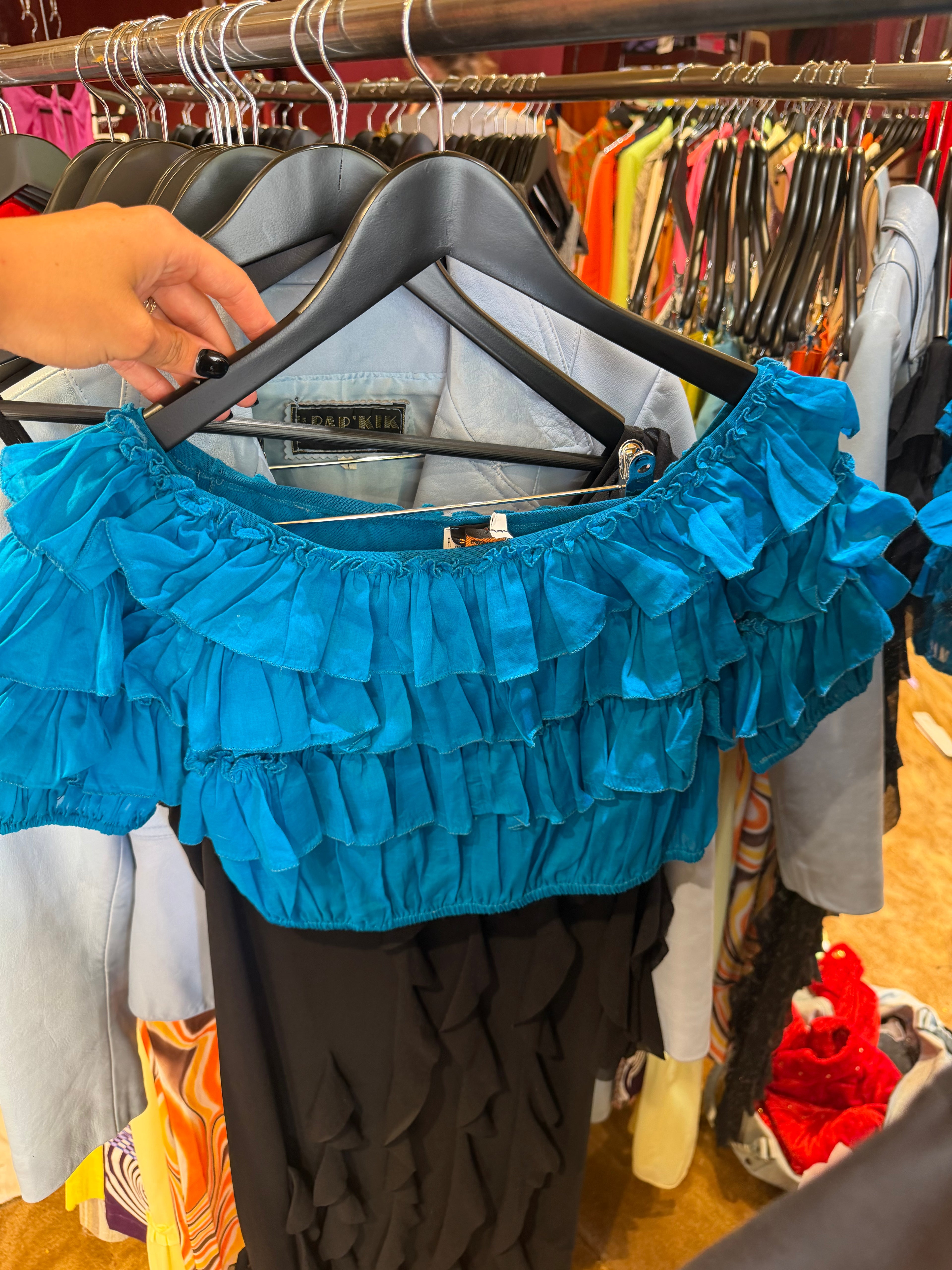 JPG ruffle Blue top