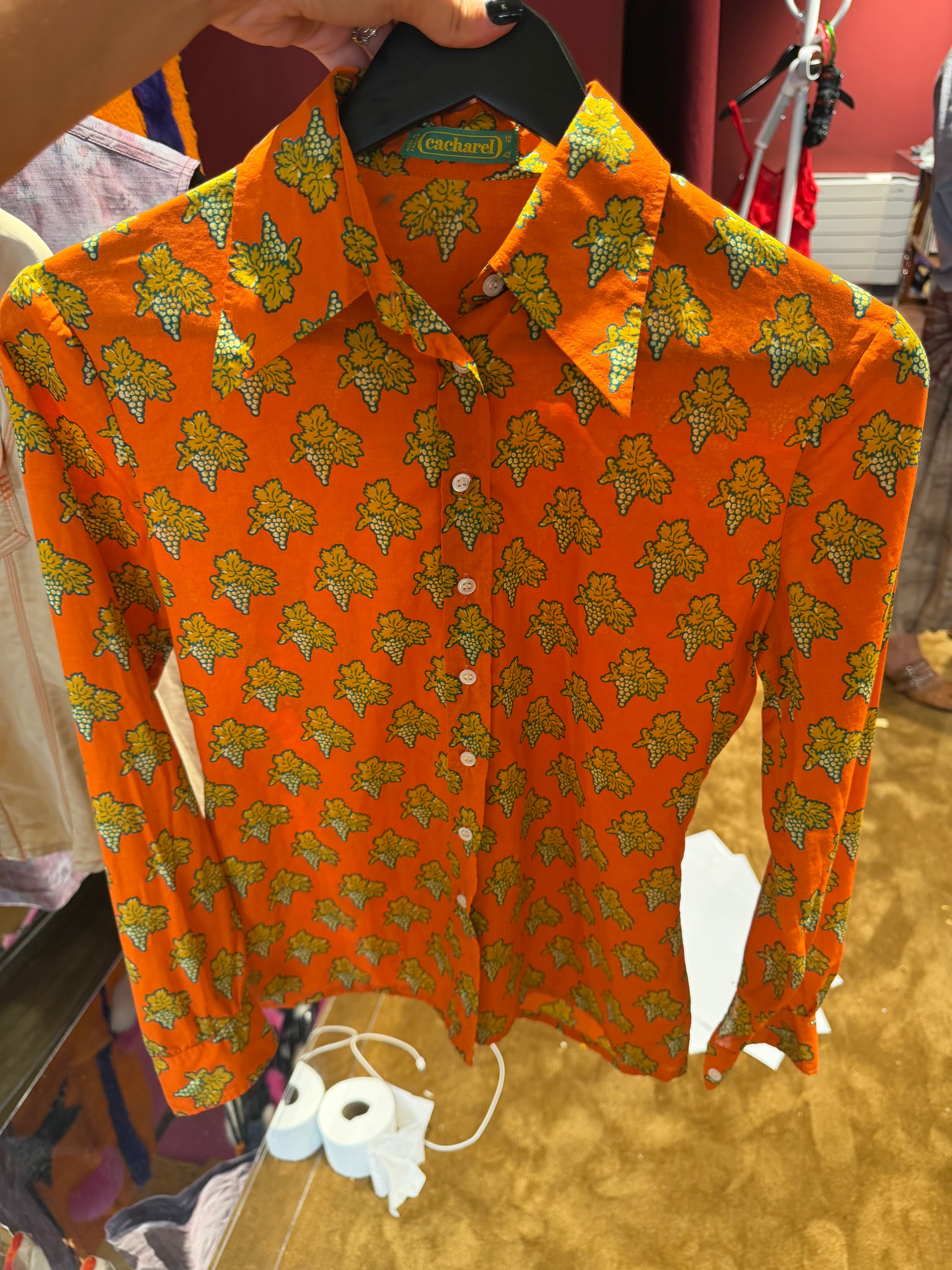 Cacharel Grape Print Blouse