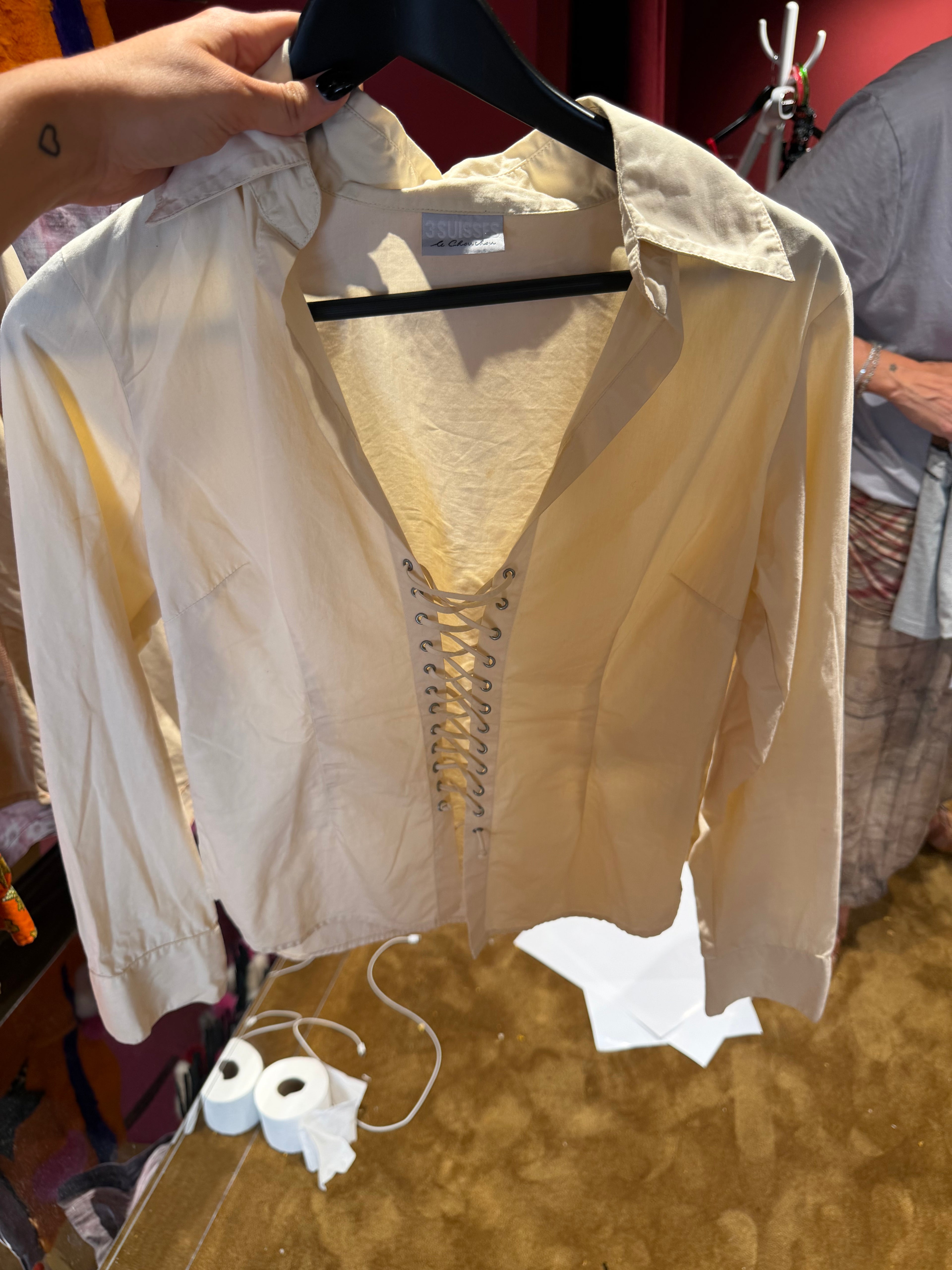 Suisse à Création Lace-Up Blouse