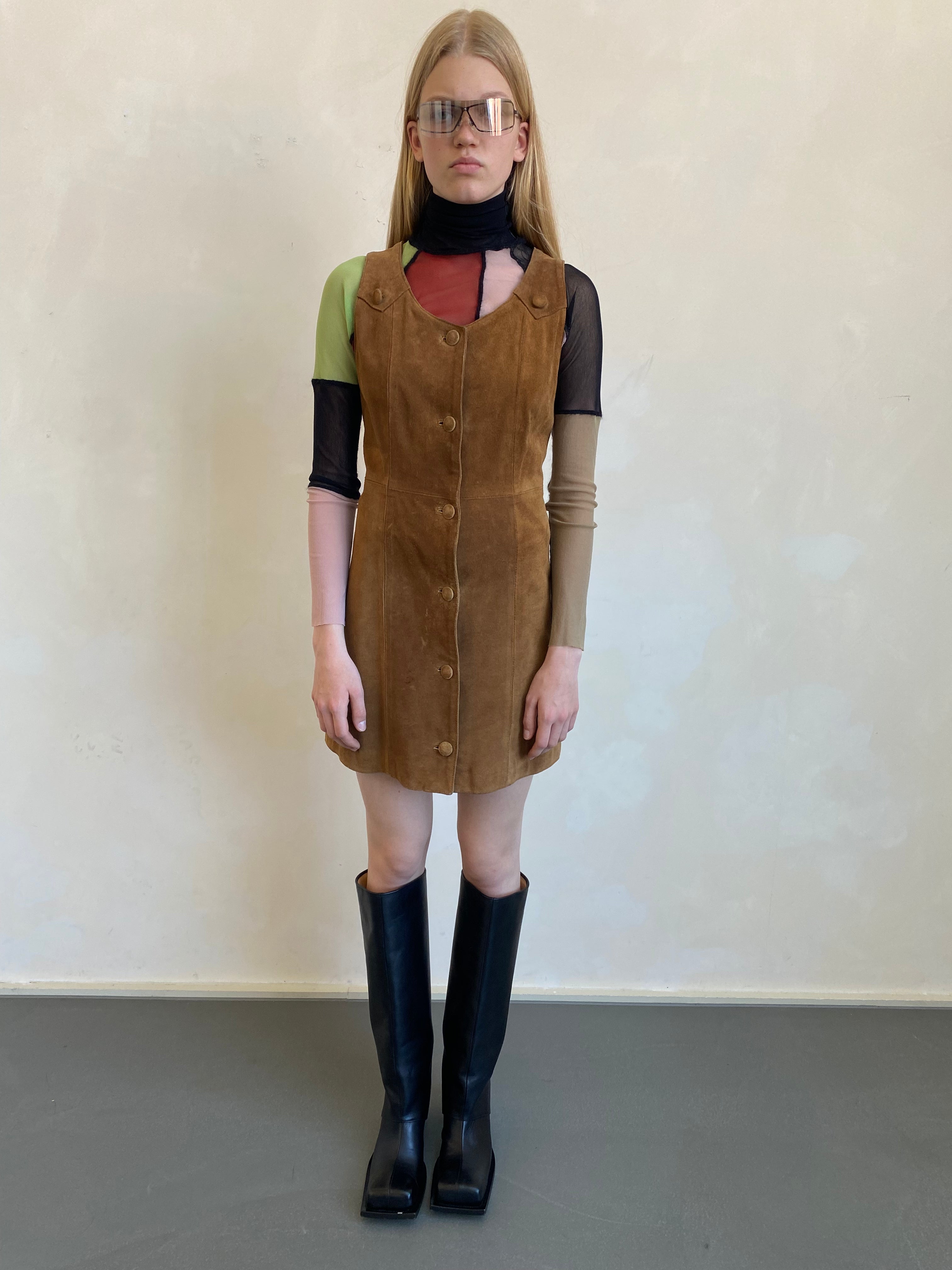 Suede Pinafore