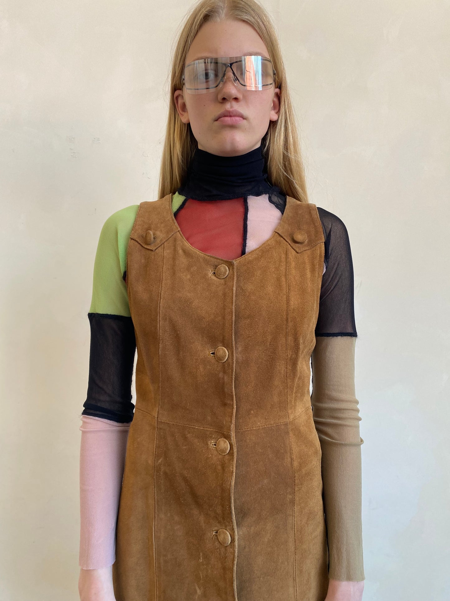 Suede Pinafore