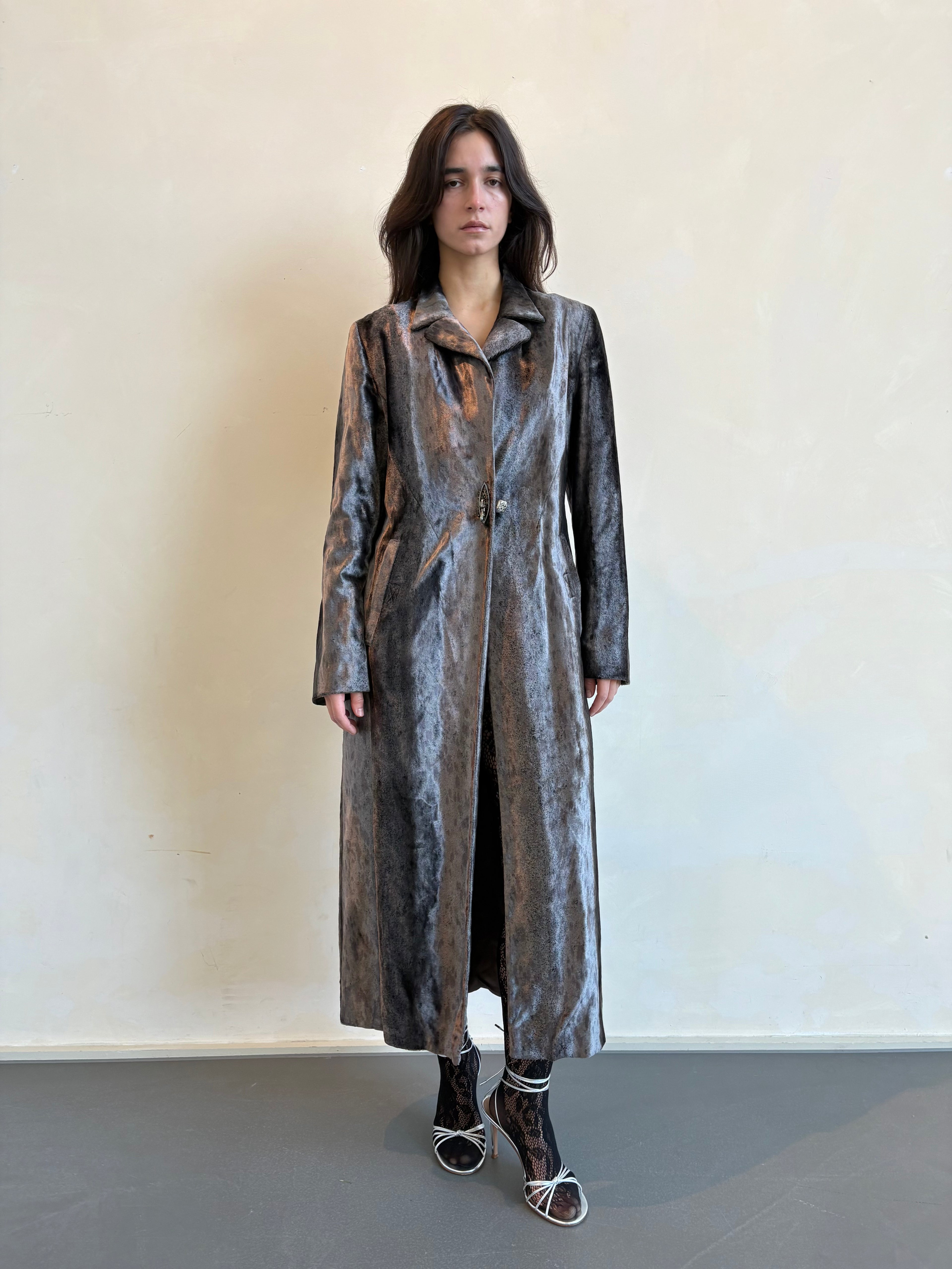 Silver velvet coat