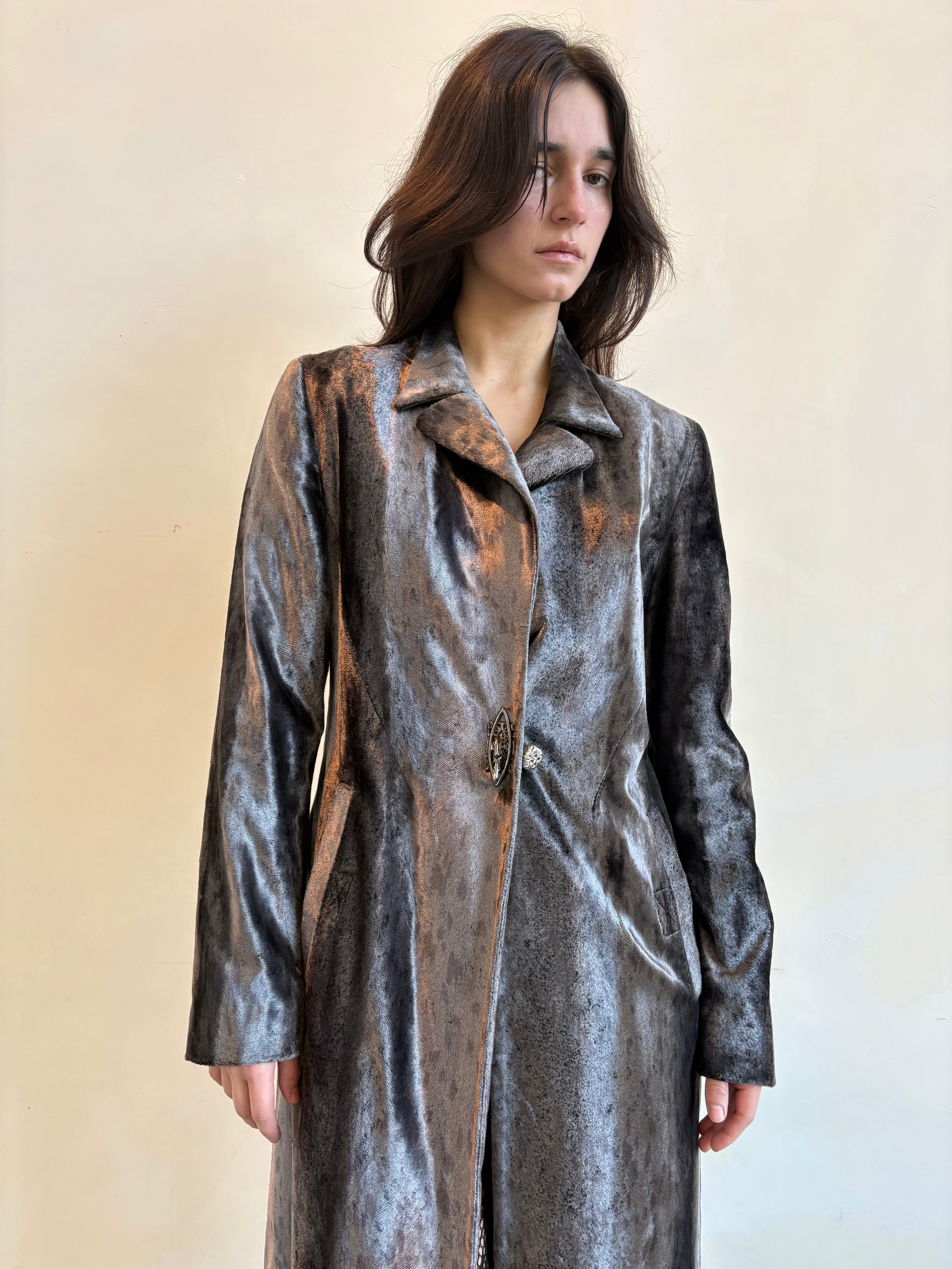 Silver velvet coat