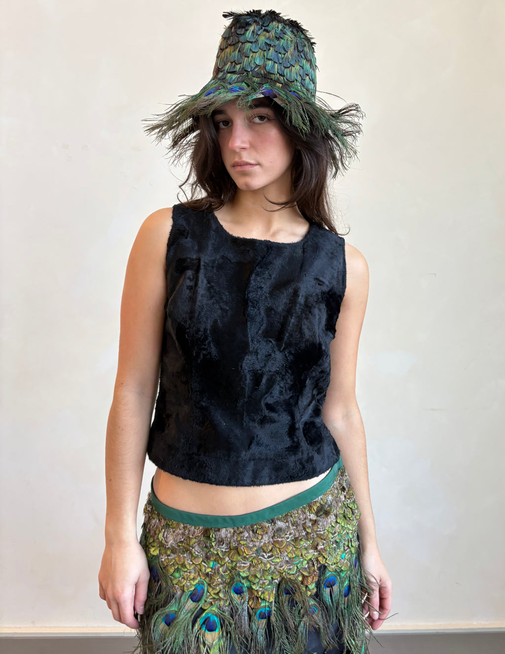 Prada feather hat