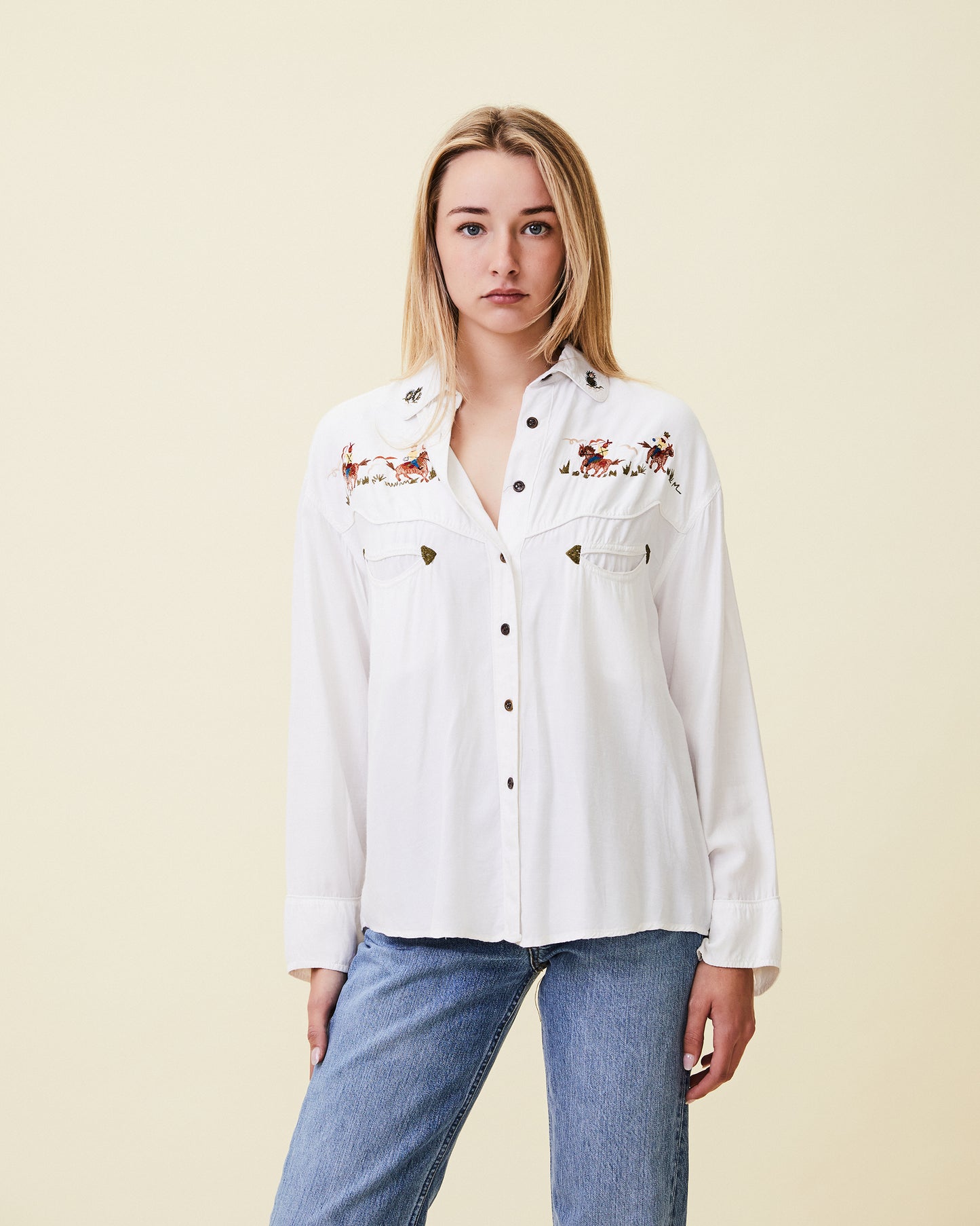 Western blouse cowboy embroidery