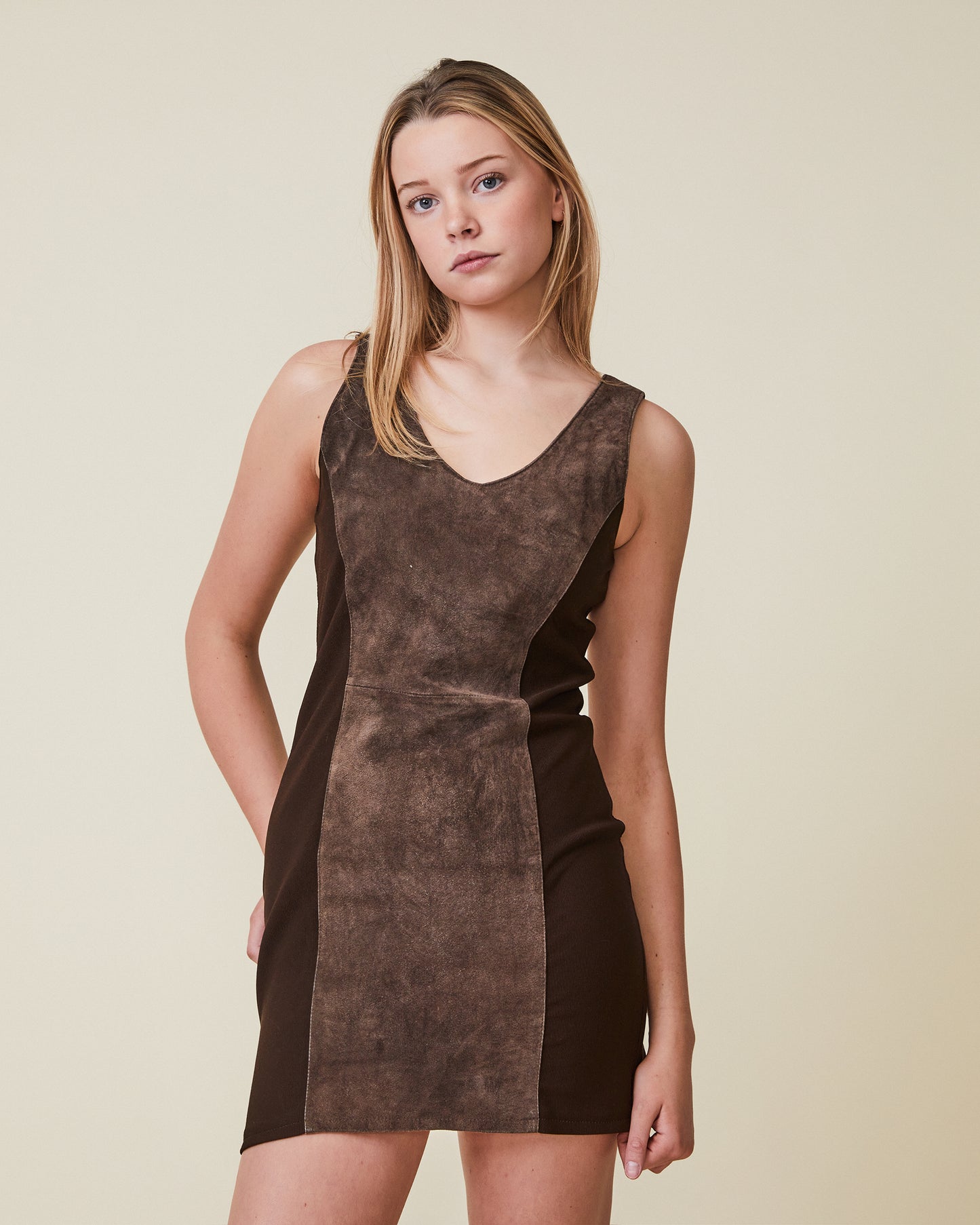 Brown shift dress