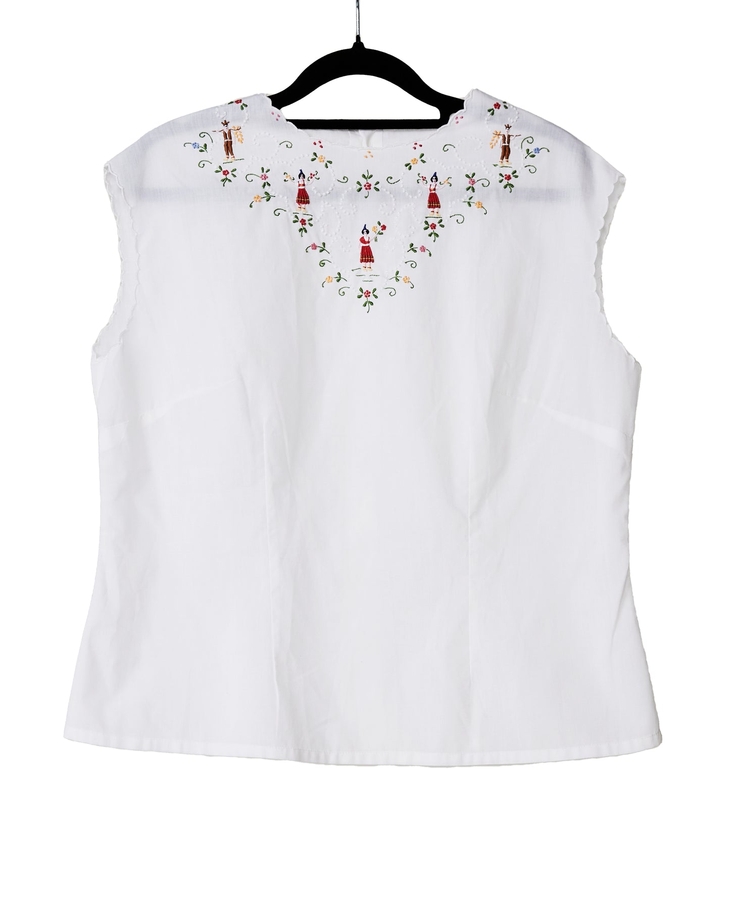 Embroidered sleeveless blouse