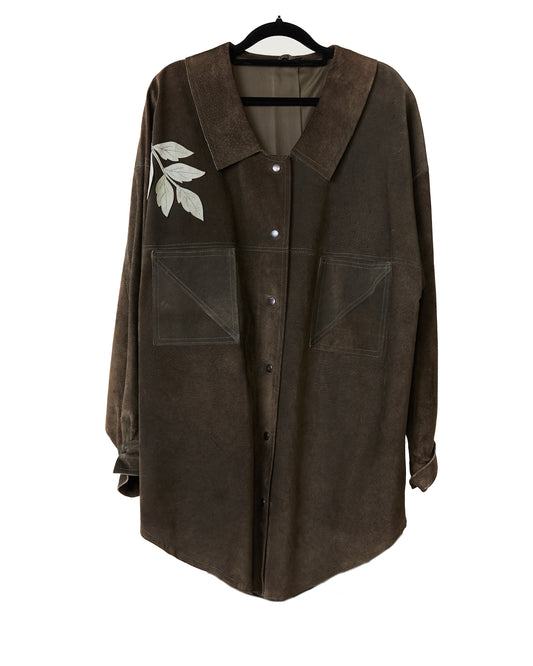 Suede green coat