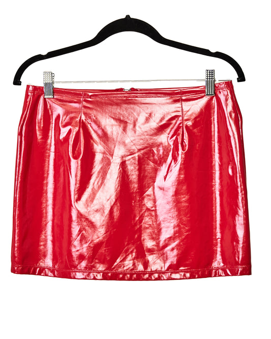 Red vinyl skirt